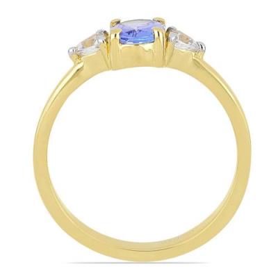 BUY 925 SILVER NATURAL TANZANITE GEMSTONE CLASSIC RING